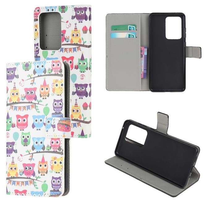 Samsung Galaxy S21 Ultra Handy Hülle - Leder Bookcover Image Series - Eulenfamilie