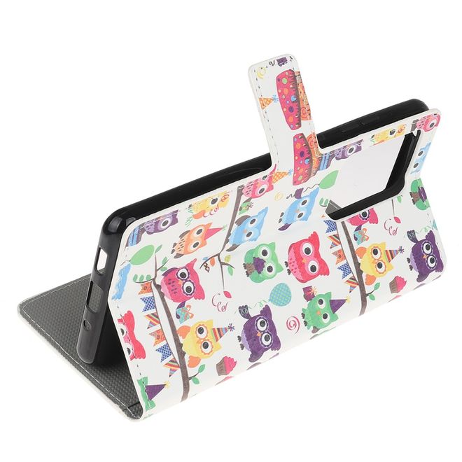 Samsung Galaxy S21 Ultra Handy Hülle - Leder Bookcover Image Series - Eulenfamilie