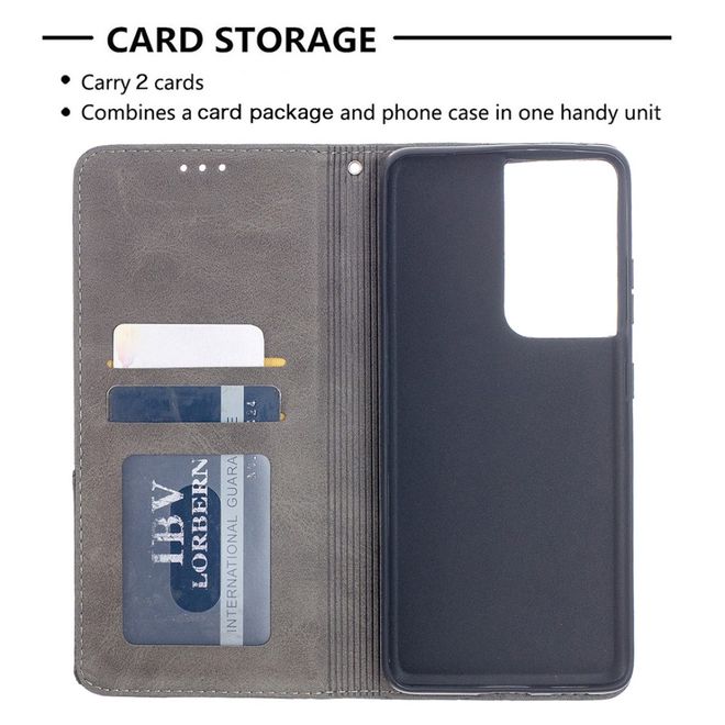 Samsung Galaxy S21 Ultra Hülle - Elegantes Bookcover - grau