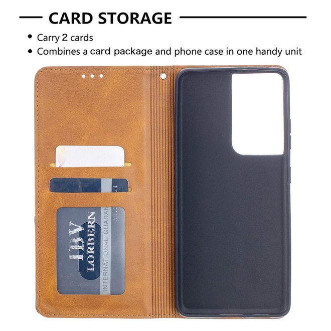 Samsung Galaxy S21 Ultra Hülle - Elegantes Bookcover - braun