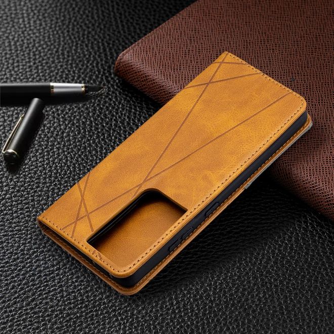 Samsung Galaxy S21 Ultra Hülle - Elegantes Bookcover - braun