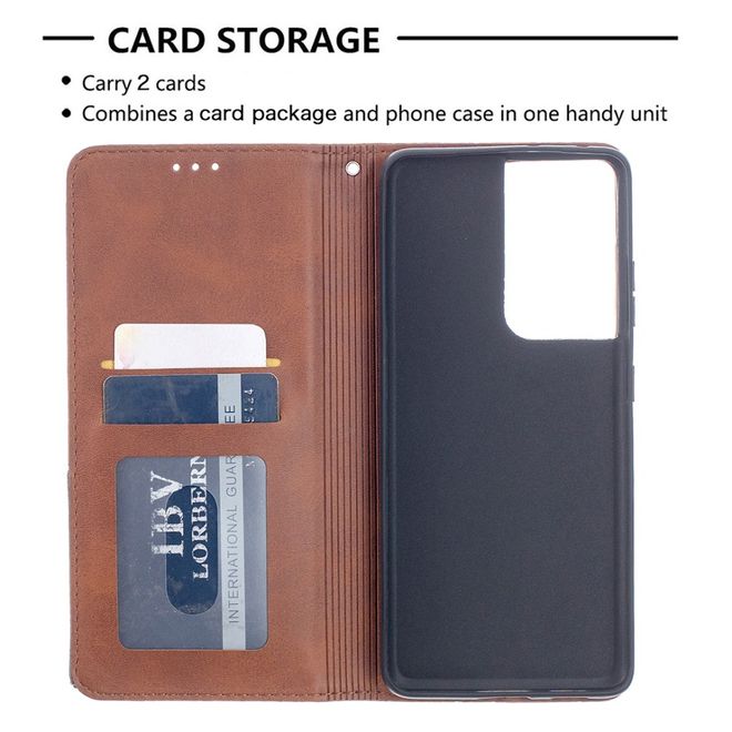 Samsung Galaxy S21 Ultra Hülle - Elegantes Bookcover - kaffeefarben