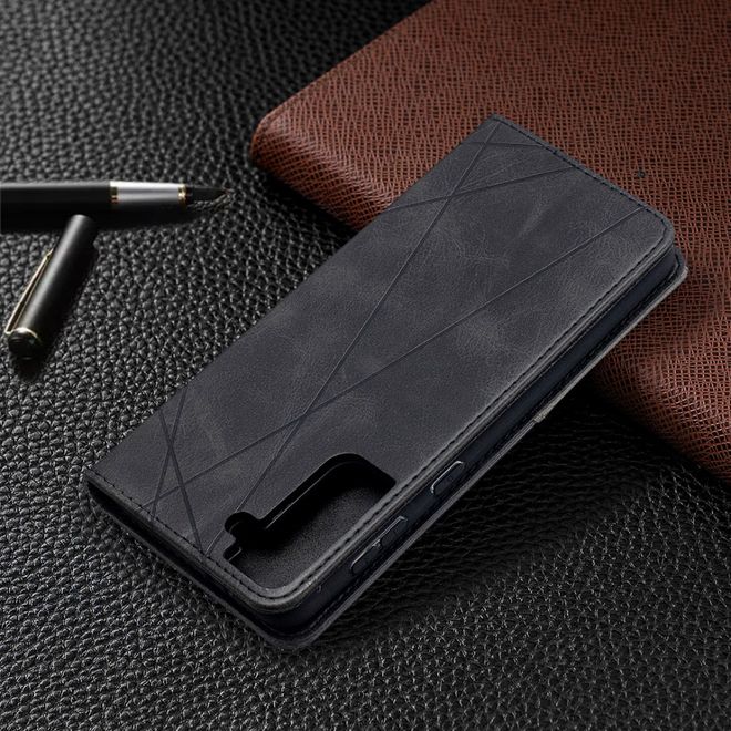 Samsung Galaxy S21+ Hülle - Elegantes Bookcover - schwarz