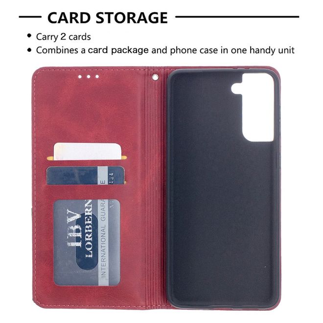 Samsung Galaxy S21+ Hülle - Elegantes Bookcover - rot