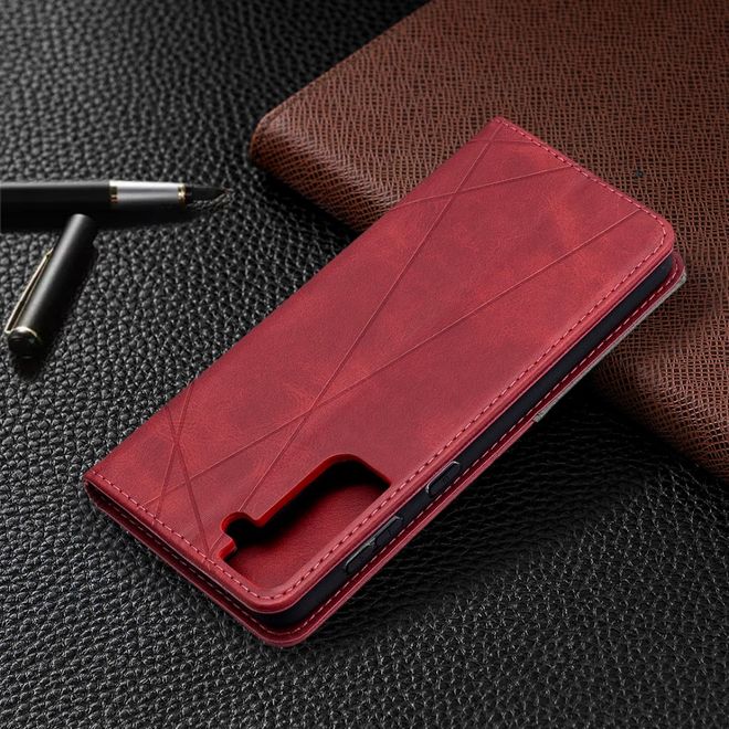 Samsung Galaxy S21+ Hülle - Elegantes Bookcover - rot