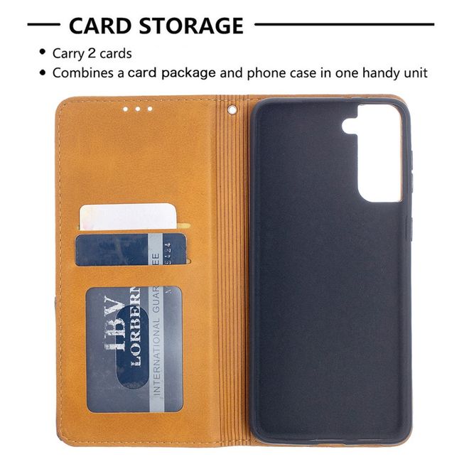 Samsung Galaxy S21+ Hülle - Elegantes Bookcover - braun