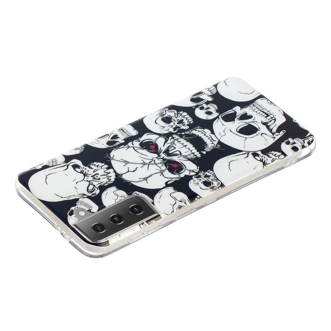 Samsung Galaxy S21 Handyhülle - fluoreszierendes Softcase - Totenköpfe