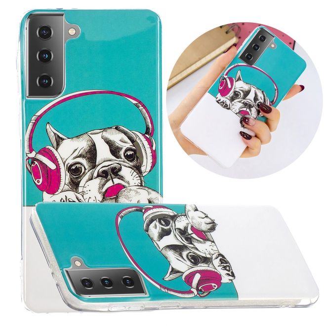 Samsung Galaxy S21 Handyhülle - fluoreszierendes Softcase - kleiner Hund