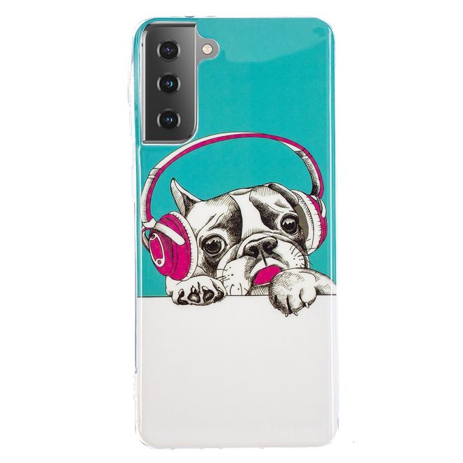Samsung Galaxy S21 Handyhülle - fluoreszierendes Softcase - kleiner Hund