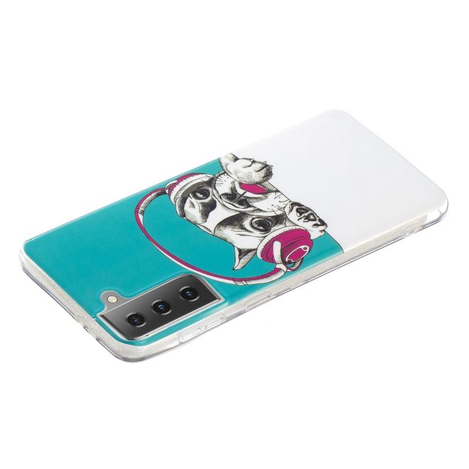 Samsung Galaxy S21 Handyhülle - fluoreszierendes Softcase - kleiner Hund