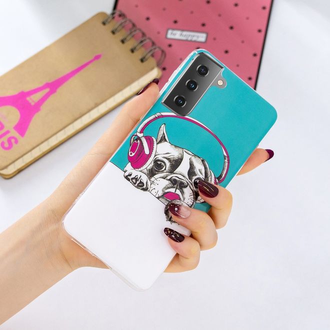 Samsung Galaxy S21 Handyhülle - fluoreszierendes Softcase - kleiner Hund