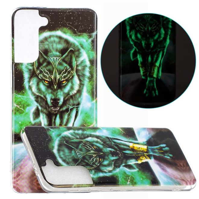 Samsung Galaxy S21+ Handyhülle - fluoreszierendes Softcase - Wolf