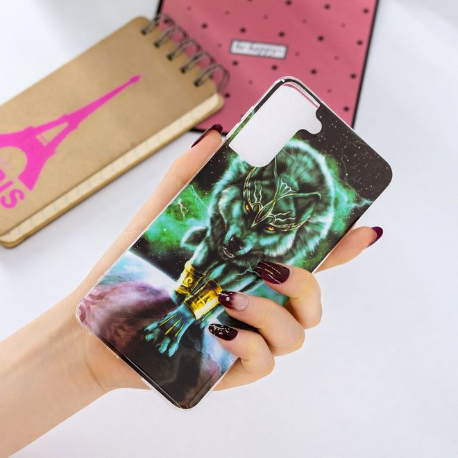 Samsung Galaxy S21+ Handyhülle - fluoreszierendes Softcase - Wolf