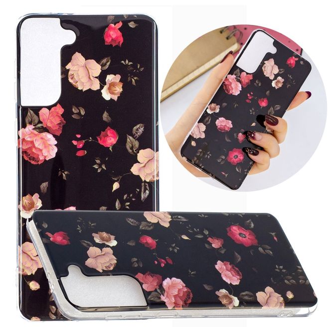 Samsung Galaxy S21+ Handyhülle - fluoreszierendes Softcase - Rosen