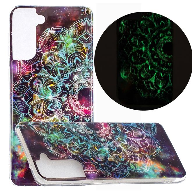 Samsung Galaxy S21+ Handyhülle - fluoreszierendes Softcase - Blumenmuster
