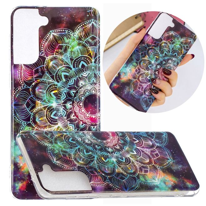 Samsung Galaxy S21+ Handyhülle - fluoreszierendes Softcase - Blumenmuster