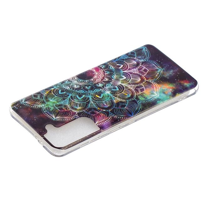 Samsung Galaxy S21+ Handyhülle - fluoreszierendes Softcase - Blumenmuster