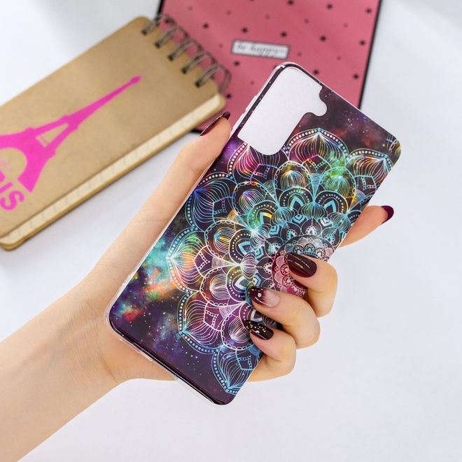 Samsung Galaxy S21+ Handyhülle - fluoreszierendes Softcase - Blumenmuster