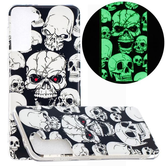 Samsung Galaxy S21+ Handyhülle - fluoreszierendes Softcase - Totenköpfe
