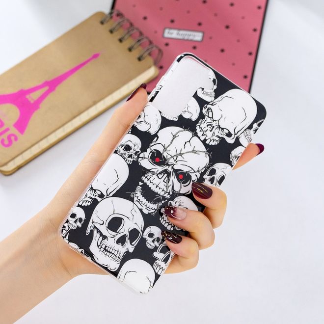 Samsung Galaxy S21+ Handyhülle - fluoreszierendes Softcase - Totenköpfe