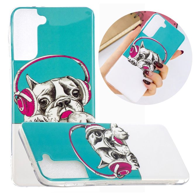 Samsung Galaxy S21+ Handyhülle - fluoreszierendes Softcase - kleiner Hund