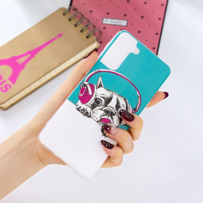 Samsung Galaxy S21+ Handyhülle - fluoreszierendes Softcase - kleiner Hund