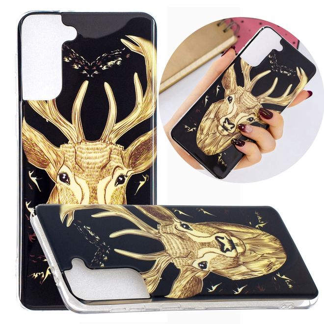 Samsung Galaxy S21+ Handyhülle - fluoreszierendes Softcase - Elch