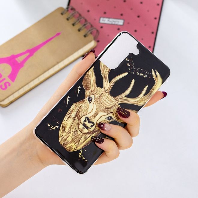 Samsung Galaxy S21+ Handyhülle - fluoreszierendes Softcase - Elch