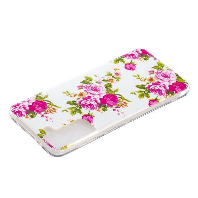Samsung Galaxy S21+ Handyhülle - fluoreszierendes Softcase - Blumen