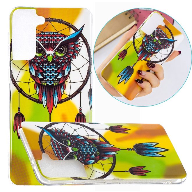 Samsung Galaxy S21+ Handyhülle - fluoreszierendes Softcase - Eulen Traumfänger