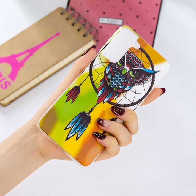 Samsung Galaxy S21+ Handyhülle - fluoreszierendes Softcase - Eulen Traumfänger