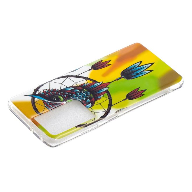 Samsung Galaxy S21 Ultra Handyhülle - fluoreszierendes Softcase - Eulen Traumfänger