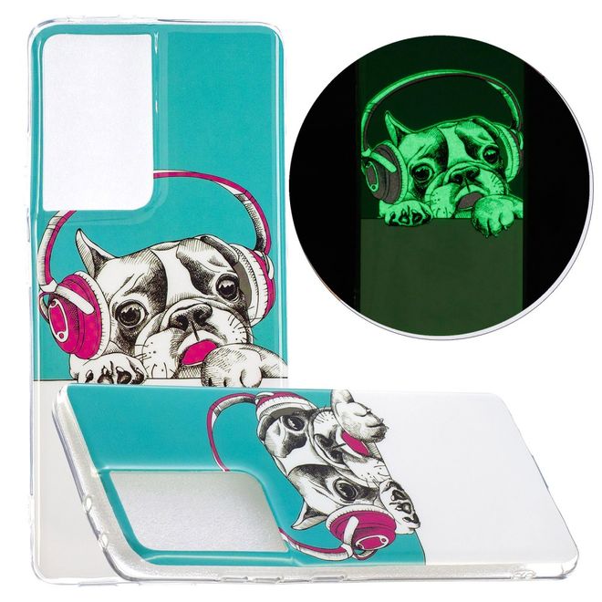 Samsung Galaxy S21 Ultra Handyhülle - fluoreszierendes Softcase - kleiner Hund