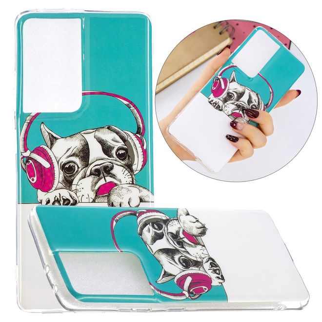 Samsung Galaxy S21 Ultra Handyhülle - fluoreszierendes Softcase - kleiner Hund