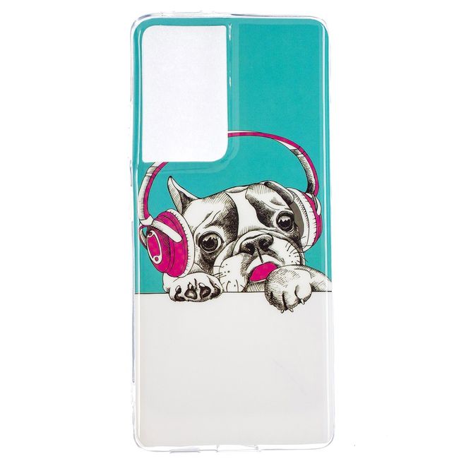 Samsung Galaxy S21 Ultra Handyhülle - fluoreszierendes Softcase - kleiner Hund
