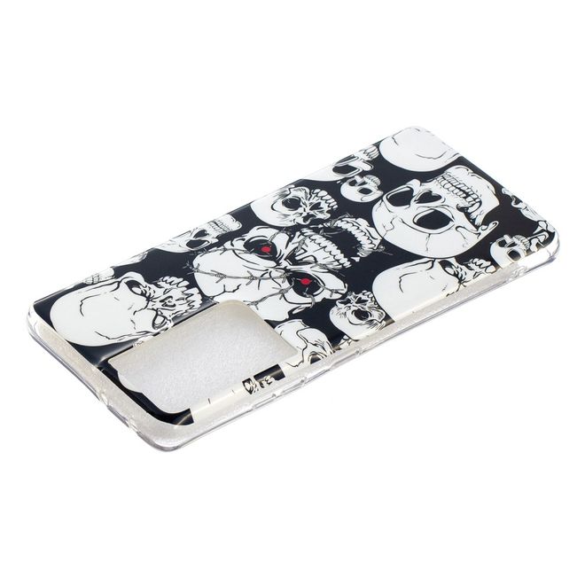 Samsung Galaxy S21 Ultra Handyhülle - fluoreszierendes Softcase - Totenköpfe