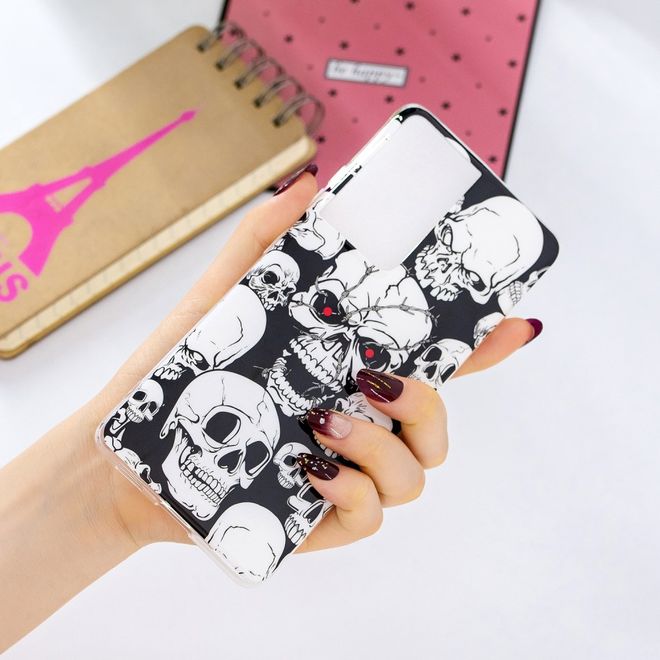 Samsung Galaxy S21 Ultra Handyhülle - fluoreszierendes Softcase - Totenköpfe