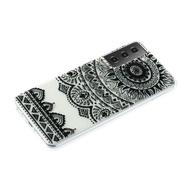 Samsung Galaxy S21 Handyhülle - Softcase Image Plastik Series - schwarzes Mandala