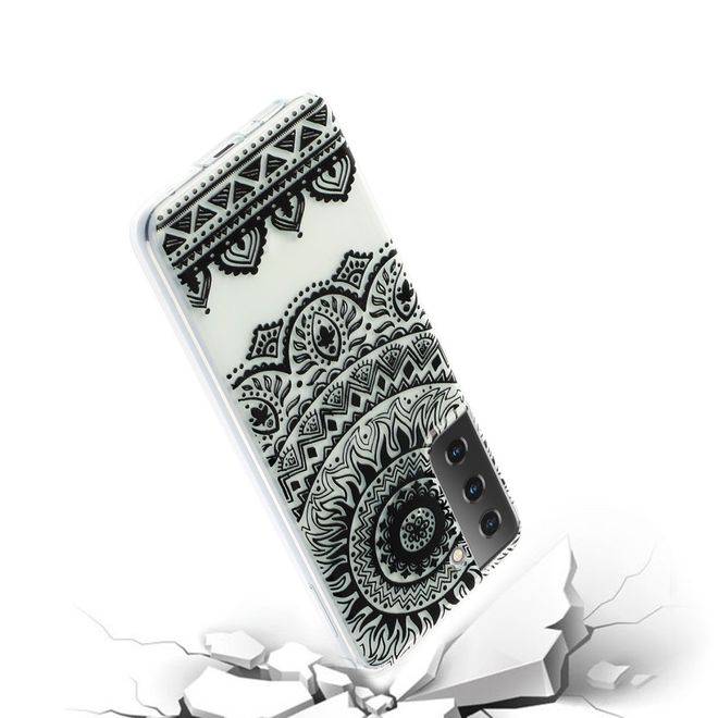Samsung Galaxy S21 Handyhülle - Softcase Image Plastik Series - schwarzes Mandala