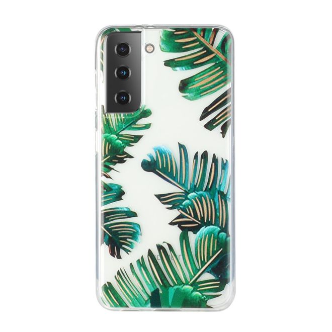Samsung Galaxy S21+ Handyhülle - Softcase Image Plastik Series - grüne Blätter