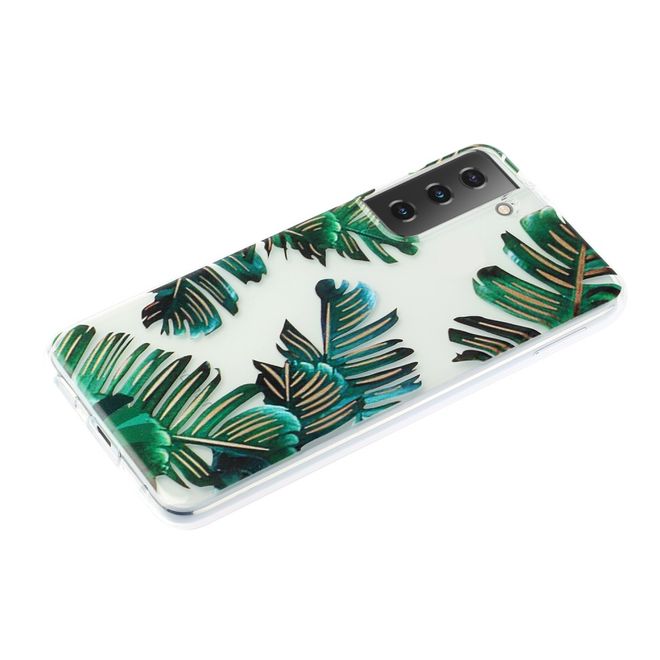Samsung Galaxy S21+ Handyhülle - Softcase Image Plastik Series - grüne Blätter