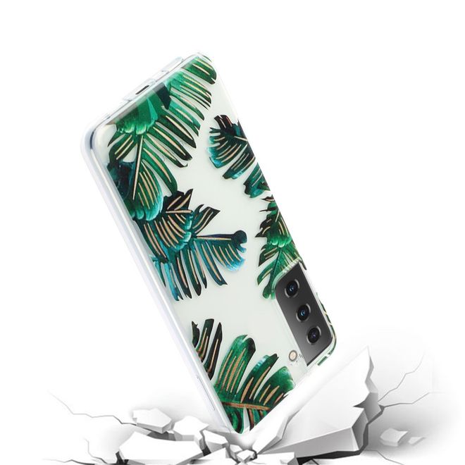 Samsung Galaxy S21+ Handyhülle - Softcase Image Plastik Series - grüne Blätter