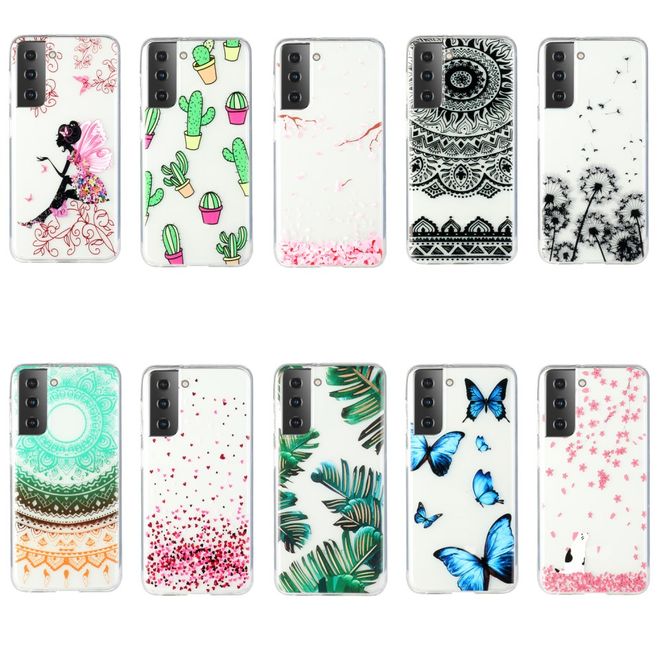Samsung Galaxy S21+ Handyhülle - Softcase Image Plastik Series - grüne Blätter