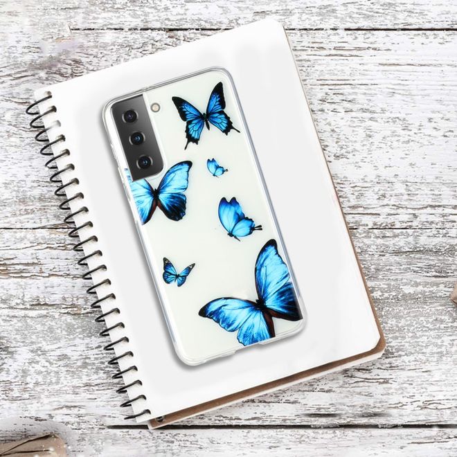 Samsung Galaxy S21+ Handyhülle - Softcase Image Plastik Series - blauer Schmetterling