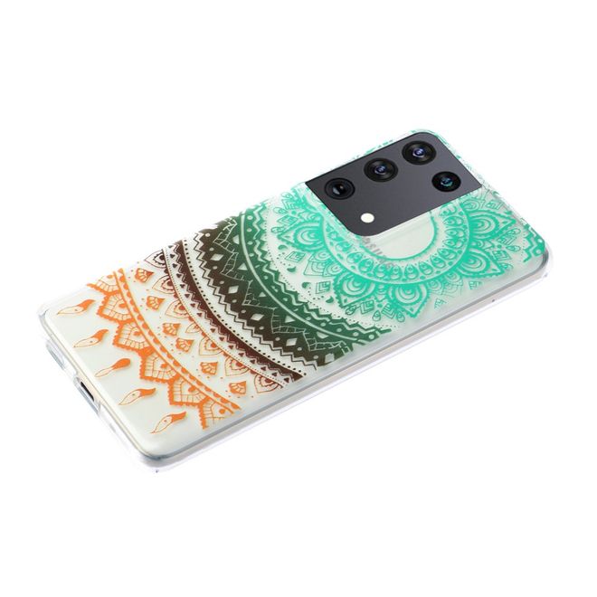 Samsung Galaxy S21 Ultra Handyhülle - Softcase Image Plastik Series - farbiges Mandala