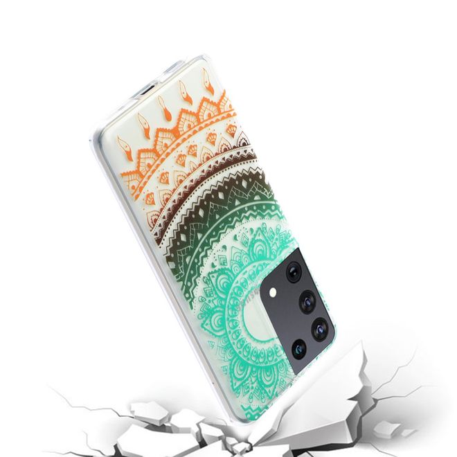 Samsung Galaxy S21 Ultra Handyhülle - Softcase Image Plastik Series - farbiges Mandala