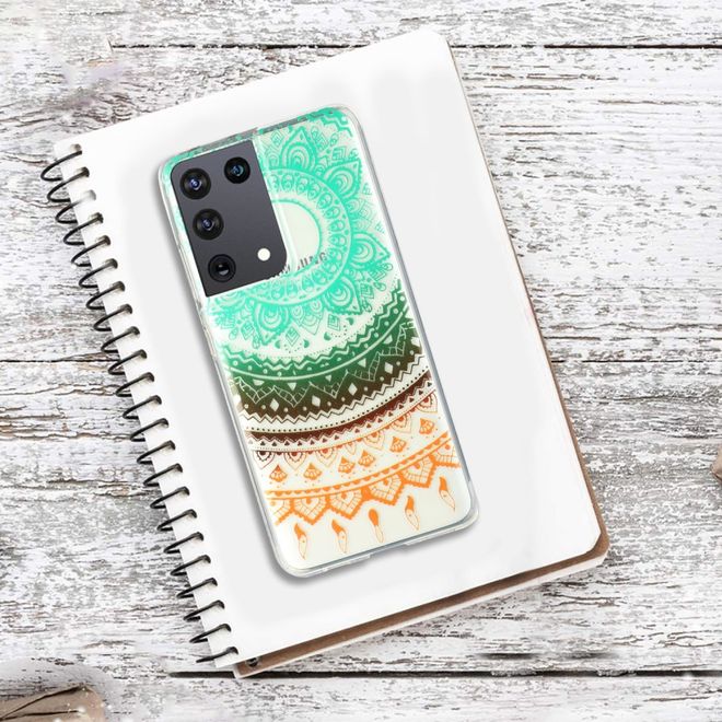 Samsung Galaxy S21 Ultra Handyhülle - Softcase Image Plastik Series - farbiges Mandala