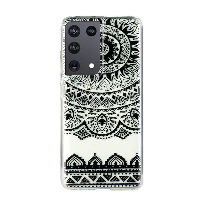 Samsung Galaxy S21 Ultra Handyhülle - Softcase Image Plastik Series - schwarzes Mandala