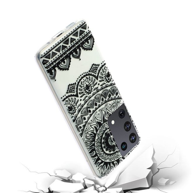 Samsung Galaxy S21 Ultra Handyhülle - Softcase Image Plastik Series - schwarzes Mandala