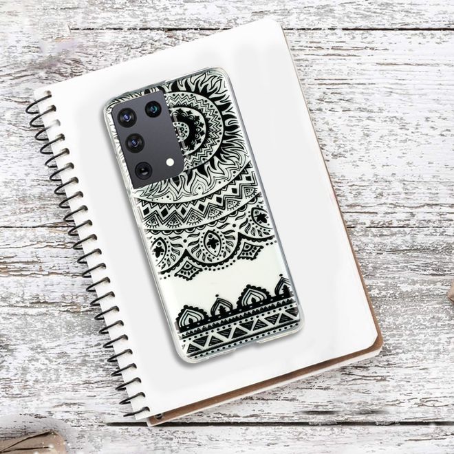 Samsung Galaxy S21 Ultra Handyhülle - Softcase Image Plastik Series - schwarzes Mandala